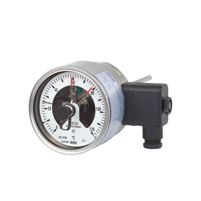 Wika Bimetal thermometer with switch contacts TGS55